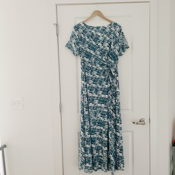 Soft Surroundings Joanna Abstract Print Ruched Wrap Maxi Dress - Picture 3 of 8